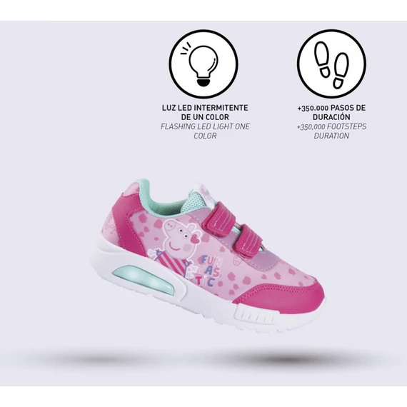 Peppa malac Funtastic LED villogó, világító utcai cipő 29