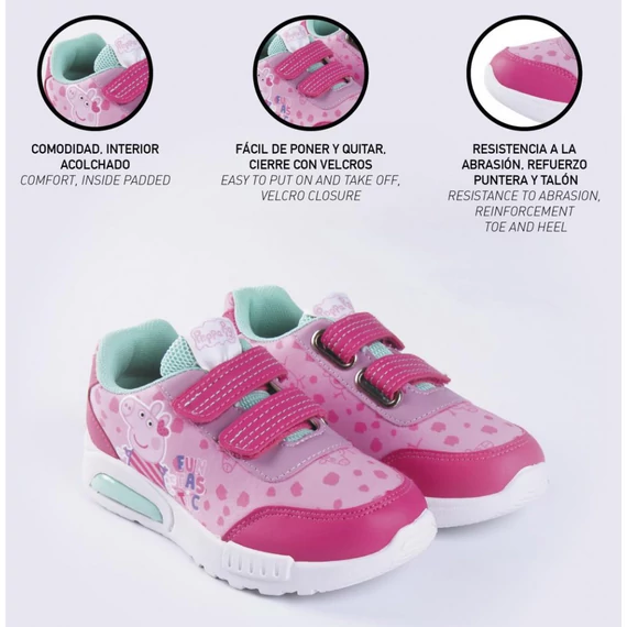 Peppa malac Funtastic LED villogó, világító utcai cipő 29