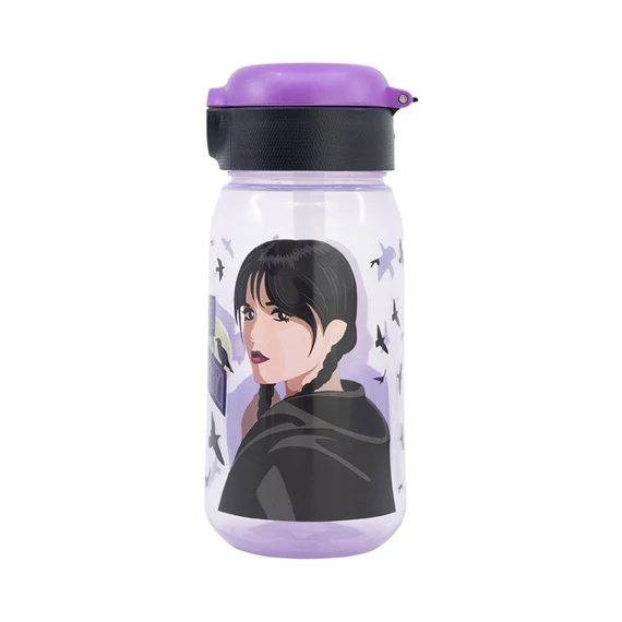 Wednesday Nevermore Academy műanyag szívószálas kulacs 510 ml