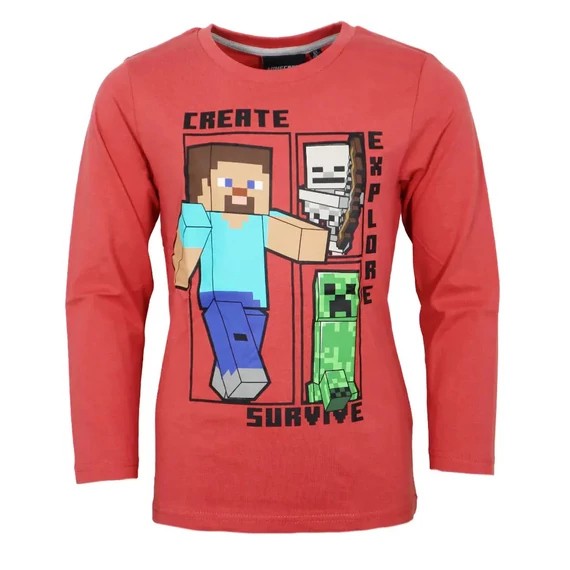 Minecraft Create gyerek hosszú ujjú póló, felső 6 - 12 év / 116 - 152 cm