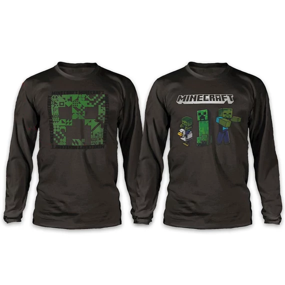 Minecraft Dark gyerek hosszú ujjú póló, felső 8 - 12 év / 128 - 152 cm