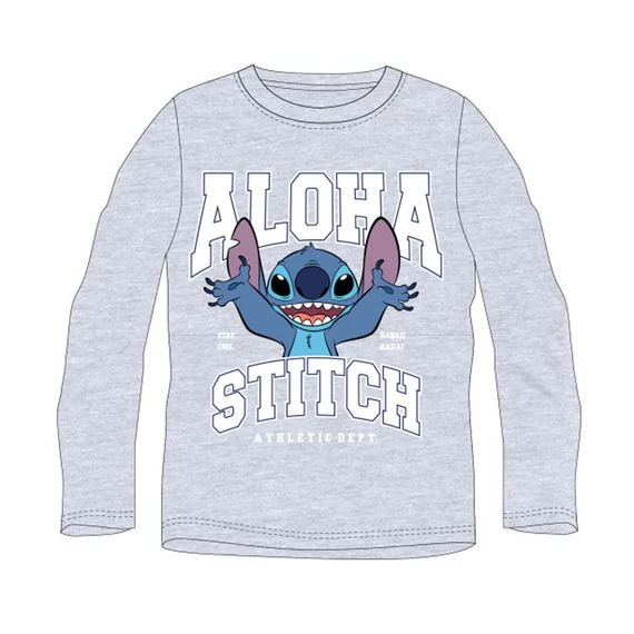 Disney Lilo és Stitch, A csillagkutya Athletic Grey gyerek hosszú póló, felső 8 év / 128 cm