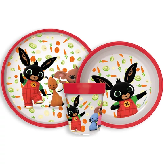 Bing Happy Carrots csúszásmentes étkészlet, micro műanyag szett