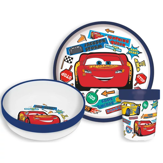 Disney Verdák Stickers Go csúszásmentes étkészlet, micro műanyag szett