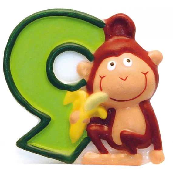 Szafari Monkey tortagyertya, számgyertya 9-es