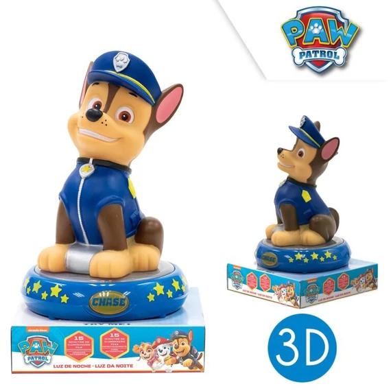 Mancs Őrjárat Chase éjjeli lámpa, éjszakai fény LED 3D