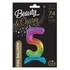 Színes Rainbow 5-ös szám fólia lufi talppal 74 cm