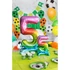 Színes Rainbow 5-ös szám fólia lufi talppal 74 cm
