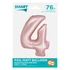 Rózsaszín 4-es Light Pink Mat szám fólia lufi 76 cm