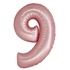 Rózsaszín 9-es Light Pink Mat szám fólia lufi 76 cm