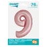 Rózsaszín 9-es Light Pink Mat szám fólia lufi 76 cm