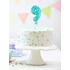 Kék 9-es Light Blue szám fólia lufi tortára 13 cm