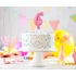 Rózsaszín 6-os Pink szám fólia lufi tortára 13 cm