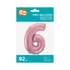 Rózsaszín Light Pink 6-os szám fólia lufi 92 cm