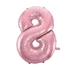 Rózsaszín Light Pink 8-as szám fólia lufi 92 cm