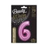 Rózsaszín Satin Pink 6-os szám fólia lufi 76 cm
