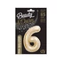 Pezsgőszínű B&C Champagne 6-os szám fólia lufi 85 cm