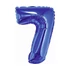 Kék Blue 7-es mini szám fólia lufi 35 cm