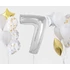 Ezüst 7-es Silver szám fólia lufi 92 cm