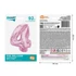 Rózsaszín 4-es Light Pink szám fólia lufi 92 cm