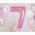 Rózsaszín 7-es Light Pink szám fólia lufi 92 cm
